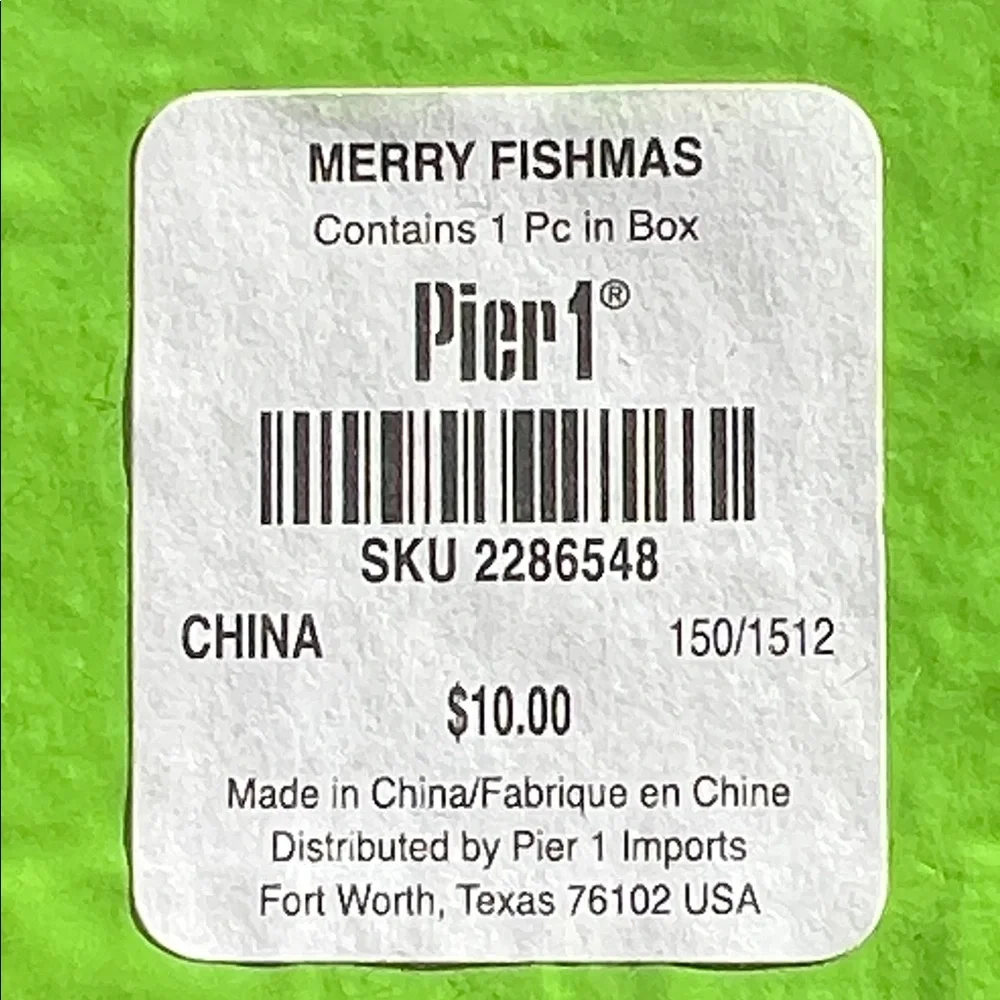 Merry Fishmash Pier 1 Vibrant Blue and Pink Holiday Ornament